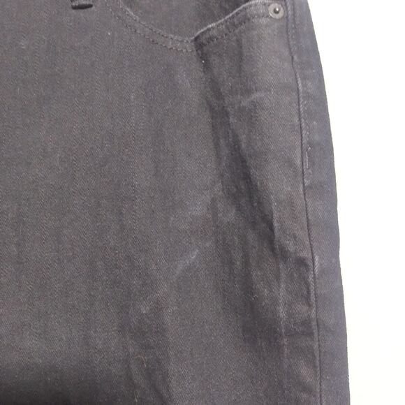 J. Crew Jeans Mid Rise Flare Crop Inseam Black Raw Hem Tall Denim Size 33 T - Picture 5 of 8